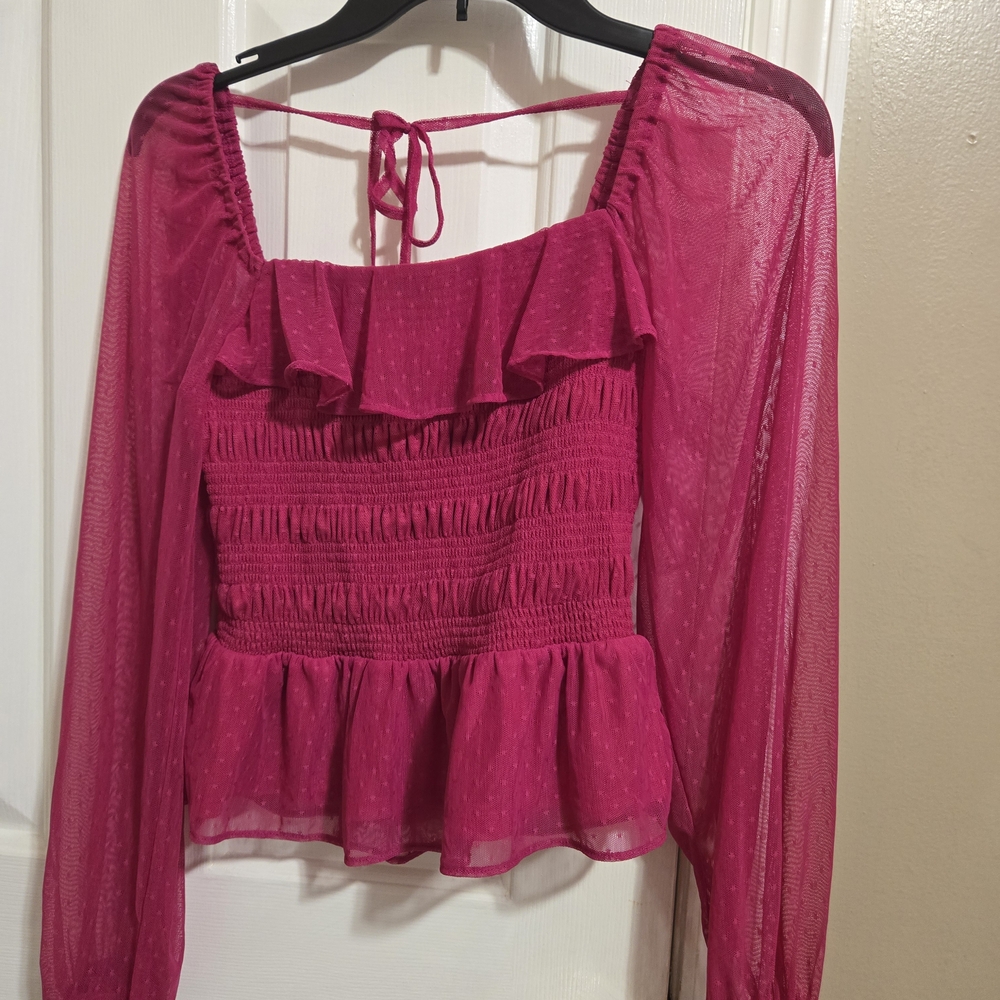 LC Lauren Conrad 2pc Set Pink Ruffle Top